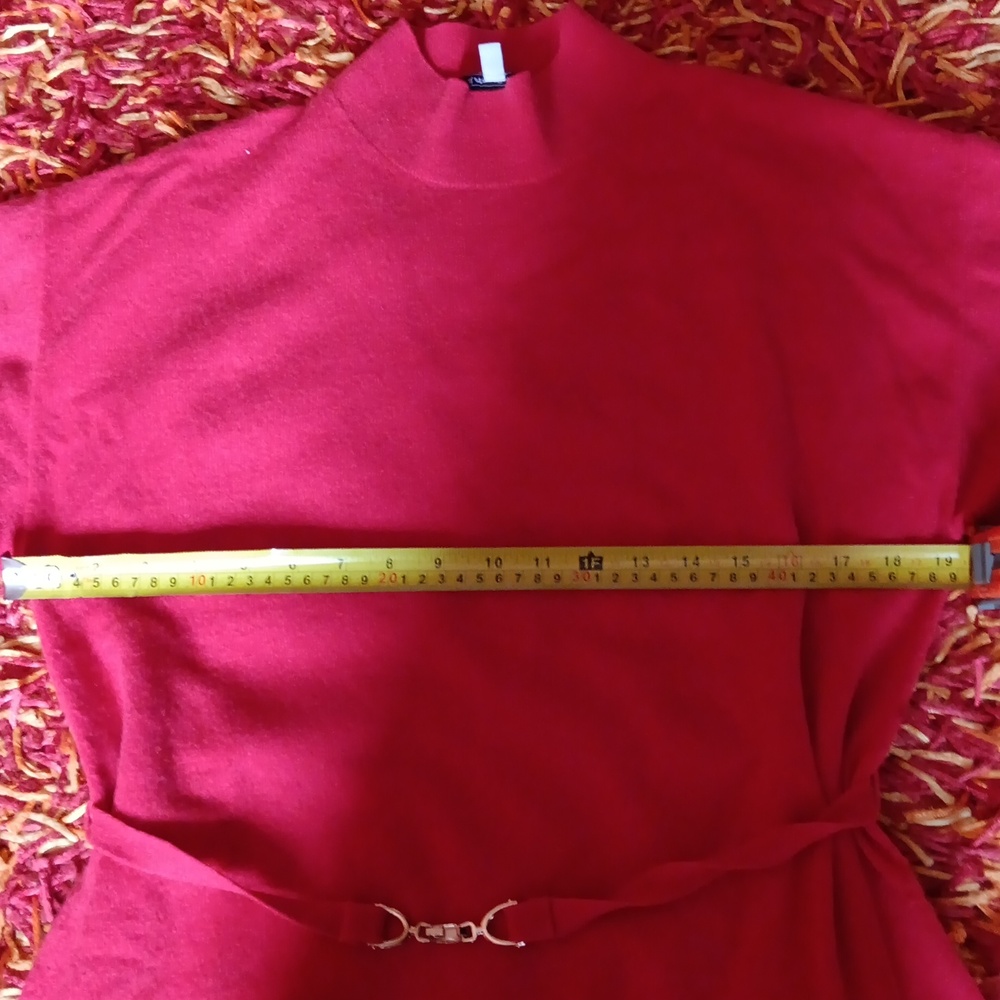 & Other Stories X Anthropologie Red Belted 100% Cashmere Mini Dress - Picture 12 of 12